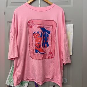 Vibrant Pink Graphic Short Sleeve Tee